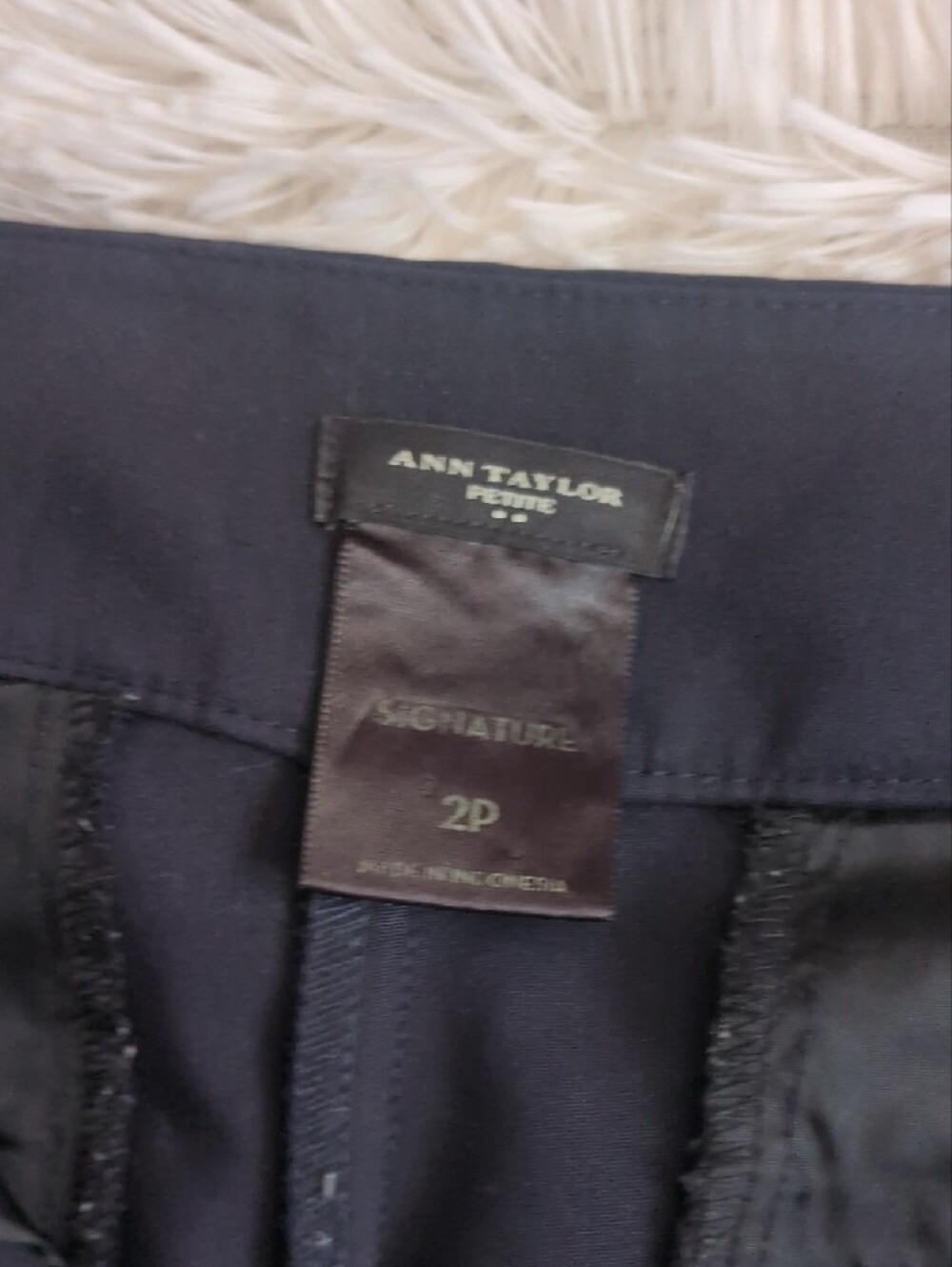 Ann Taylor Straight-Leg Navy Pull-On Pants - Picture 2 of 6